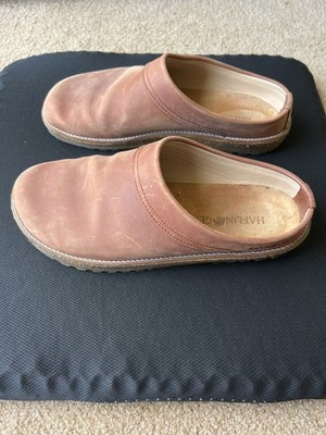 HAFLINGER Men Leather Clogs 'Travel Classic', light brown, size 43 (10 US)