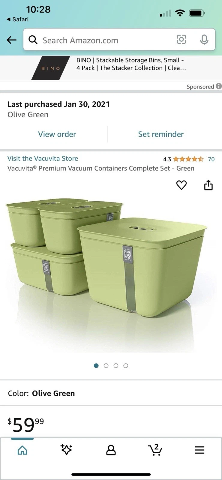Vacuvita Home Base Vacuum Food Storage System Keeps Fresh 5X Longer