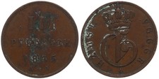 Old German States - Mecklenburg-Strelitz 3 Pfennig 1845 - Copper Ø 21.5mm Km#80