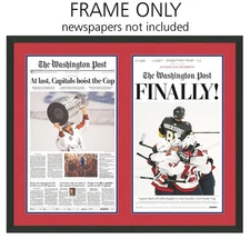 12.5x22 Newspaper Frame With Red and Blue Double Mat