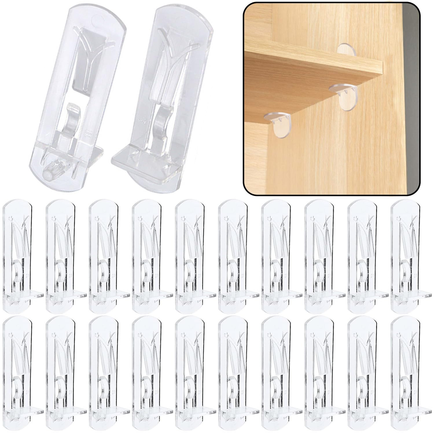 20pcs 6mm Self-Locking Plastic Shelf Support Pegs for Secure Bracket Mounting