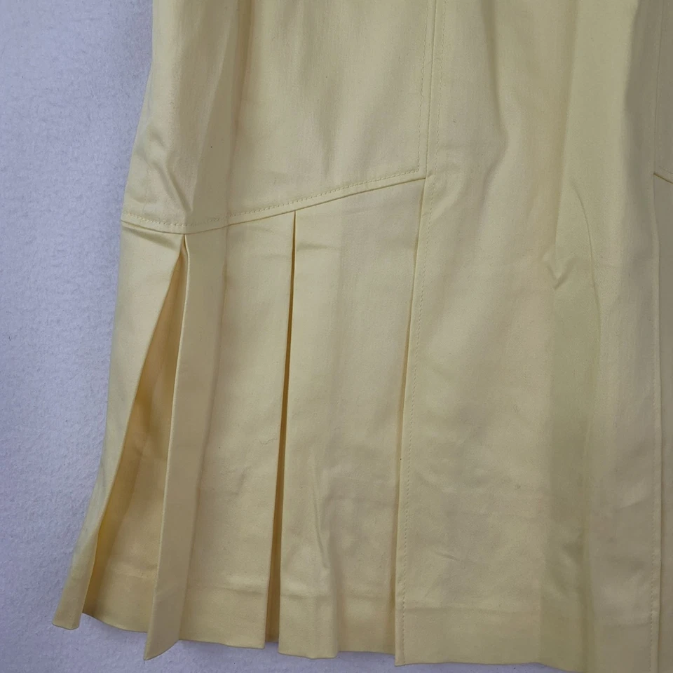 Antonio Melani Dress Yellow Cotton Blend Sleeveless V-Neck Pleated Hem Sz 6 VTG - Image 4 of 4