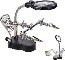 3.5X12X Helping Hands Soldering Station with LED Light Alligator Clips - Magni