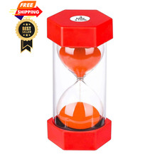 3 Minute Sand Hourglass Timer: Plastic Clock 3 Minutes, Large 3 Min, Red