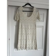 Pins & Needles Women's White Lace Dress Large Urban Outfitters Bridal Crochet