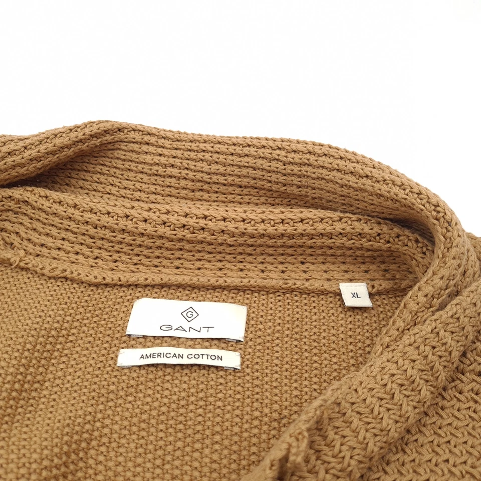 GANT Suéter Para Hombre Chaqueta De Punto Marrón Algodón Bf3 Tamaño XL - Imagen 4 de 4