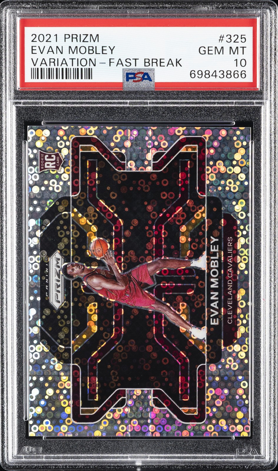2021 PANINI PRIZM VAR-FAST BREAK #325 EVAN MOBLEY PSA 10