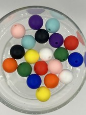 20 12mm Silicone Beads 10 Different Colors
