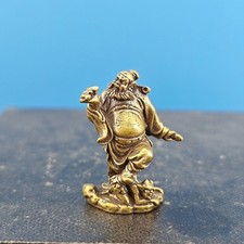 Brass Zhong Kui Figurine Solid Handmade Feng Shui Car Fish Tank Rockery Decor