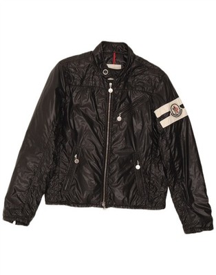 Moncler Damen wattierte Jacke Größe 2 Medium schwarz Polyamid LX08