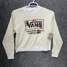 Vans crop Checkered floral Sweatshirt women's size Small