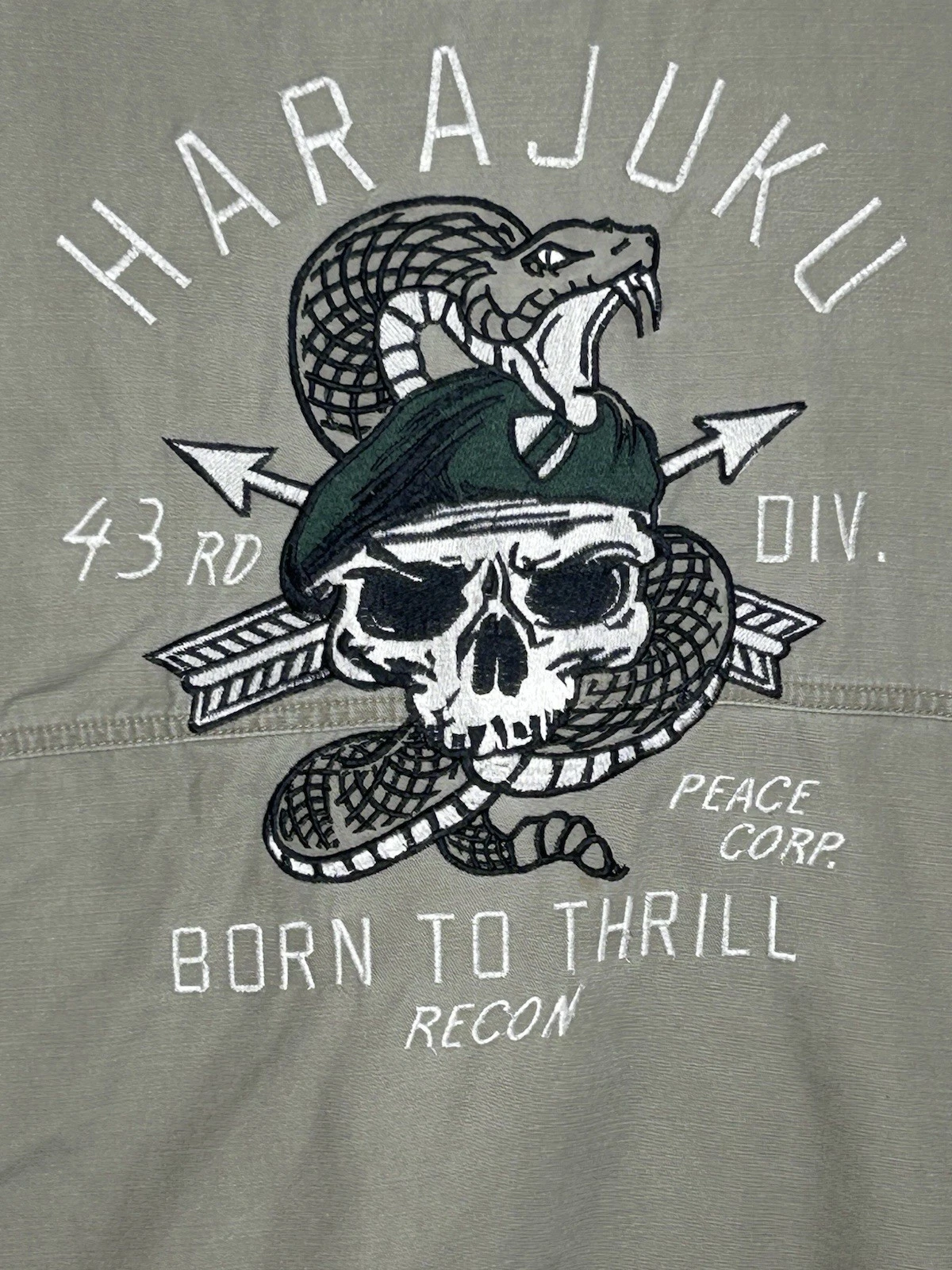 Cotton On Utility Surplus Jacket Mens Medium Harajuku Field Jacket Cargo Skull - product detail image 3