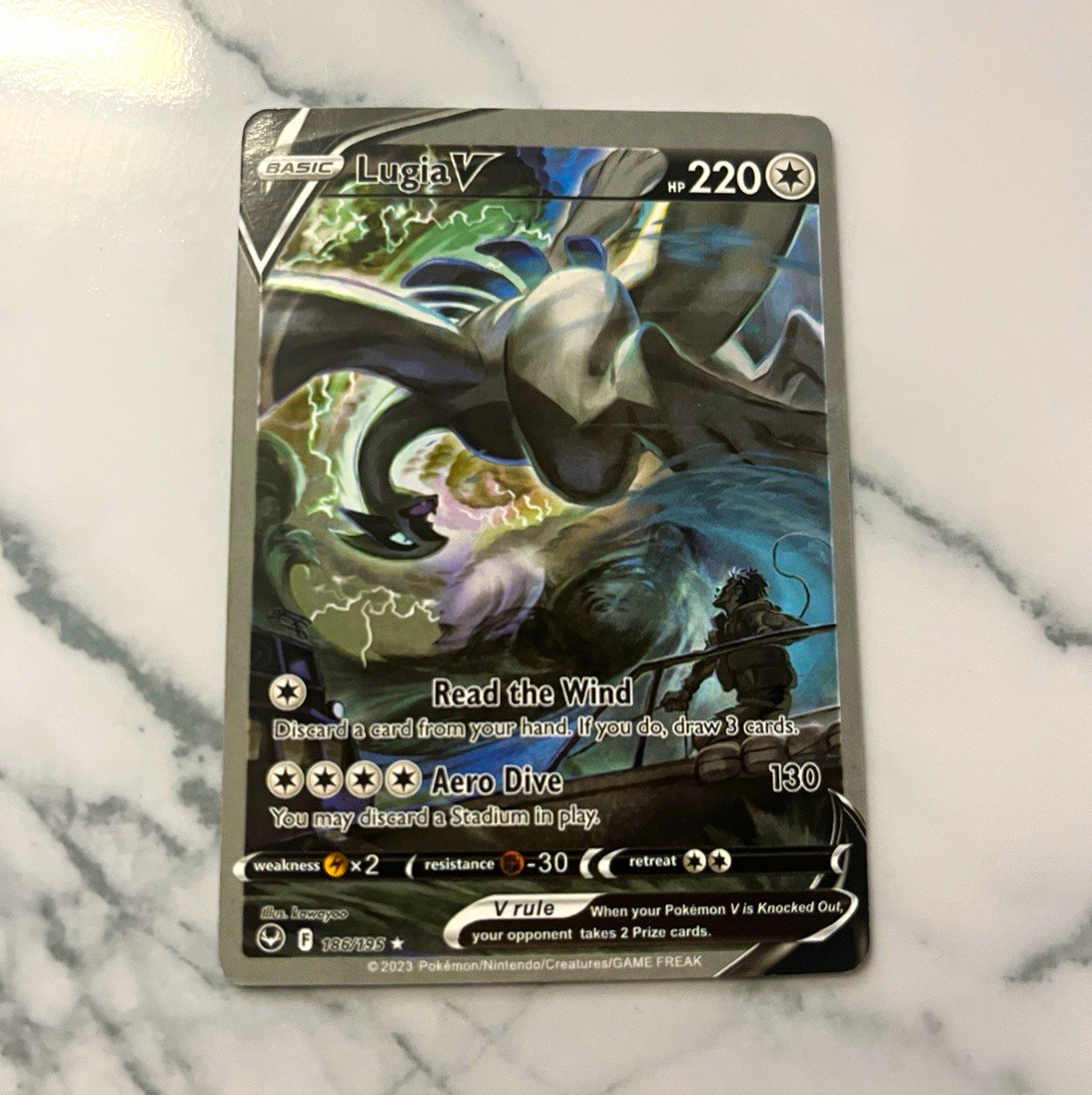 Pokémon TCG Lugia V Alternate Full Art 186/195 Silver Tempest Ultra Rare Holo