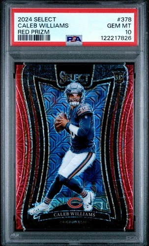 2024 PANINI SELECT RED PRIZM #378 CALEB WILLIAMS 4/49 PSA 10