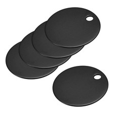 Metal Round Stamping Blank DIY Label Aluminum Tags 25mm/1inch Black, Pack of 5