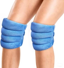 NEWGO Microwave Heating Pad for Knee Arthritis, 2PCS Heated Knee Wrap Warmers wi
