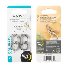 3-PACK- NITE IZE G-SERIES DUAL CHAMBER STAINLESS STEEL CARABINER 1 GS1-11-2R6