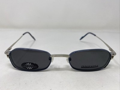 Innovative IMF404 Shiny Cobalt/Silver 48-19-140 Eyeglasses Frame w/ Clip-on SH61