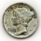 1916 P Mercury Dime 10C Better Early Date XF AU Silver First Year Issue Winged
