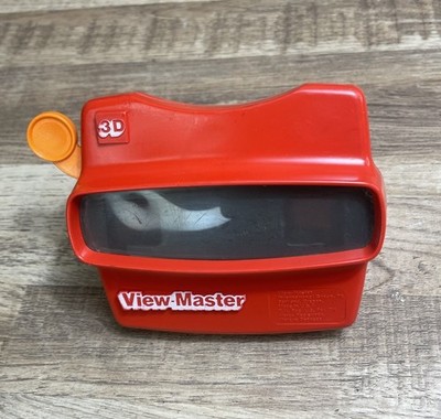 Vtg 1983 3D VIEW-MASTER Red Reel Viewer ~Orange Handle Viewmaster