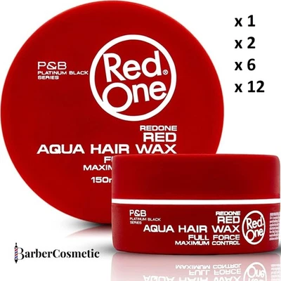 RedOne Cire Cheveux Aqua Red One Wax Rouge 150 ml Forte Tenue Gel Parfum Fraise