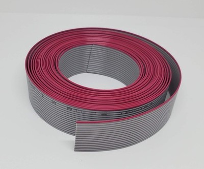 IDC 16-pin, 16 Conductors Flat Ribbon Cable 10-Ft Length for 2.54mm 0.1'' Grey 