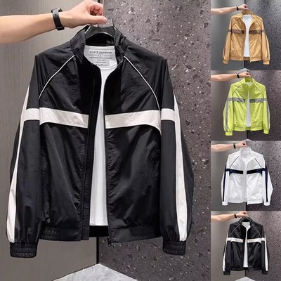Colorblock Übergangsjacke Langarm Jacke normale Länge für Freizeitkleidung