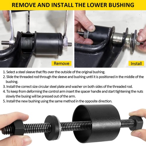 Upper & Lower Control Arm Bushing Removal and Installation Tool Service Set 8... - Picture 2 of 9