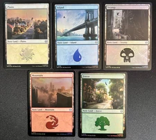 MTG Marvel's Spider-Man SPM - Basic Land Set FOIL (5 Cards) Near Mint