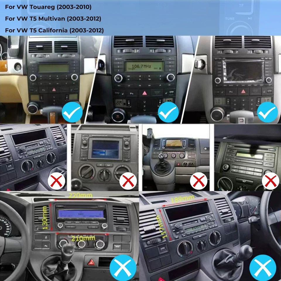 7" Autoradio CarPlay für VW Touareg T5 Multivan Video GPS Navi BT 8 Core 2+32G - Bild 3 von 4