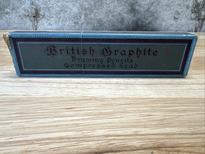 Box Of Antique Drawing Pencils 12-Hardtmuth  5H