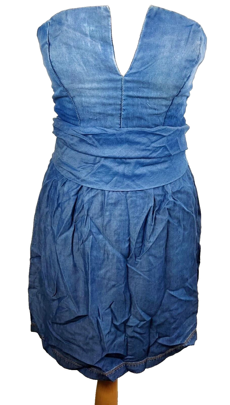 Diesel Mujer Vestido Azul Cuello en V Sin Mangas Mini Talla Pequeña Nuevo Envío Gratis