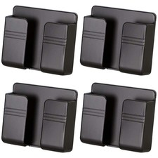 4PC Wall Mount Cell Phone Charging Holder, Black Adhesive Mobile Phone Wall S...
