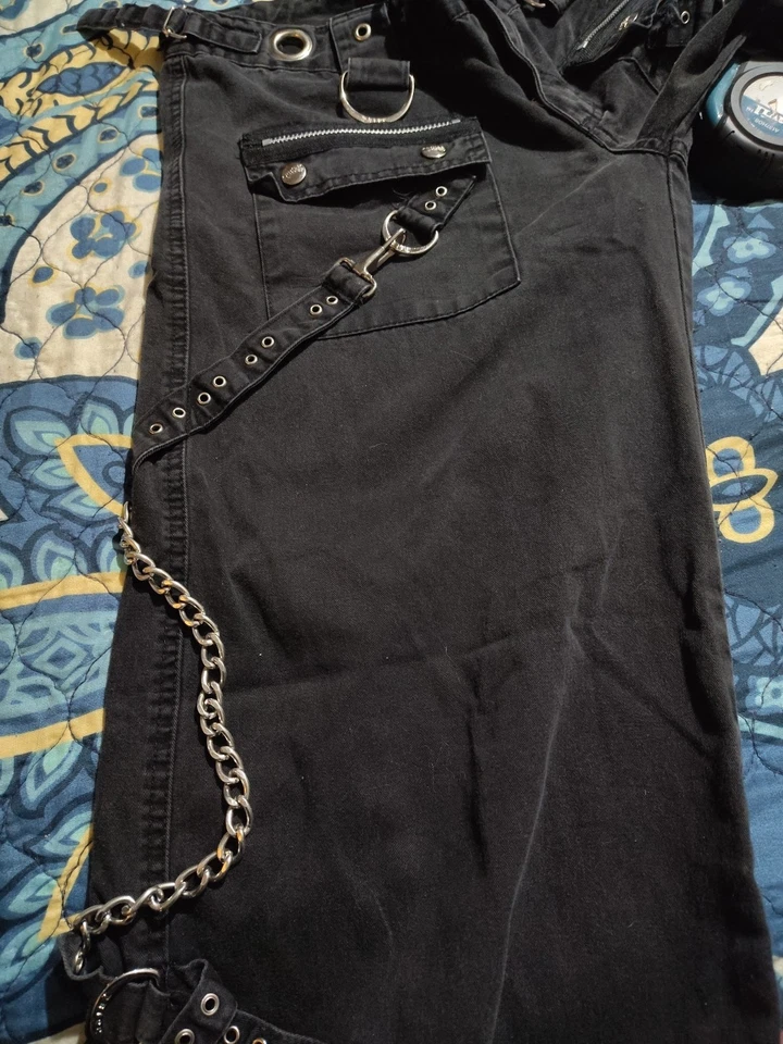 TRIPP NYC Vintage Y2K Womens Pants Size 7 Black Gray Wide Leg Goth Punk Emo Rave - Image 4 of 4