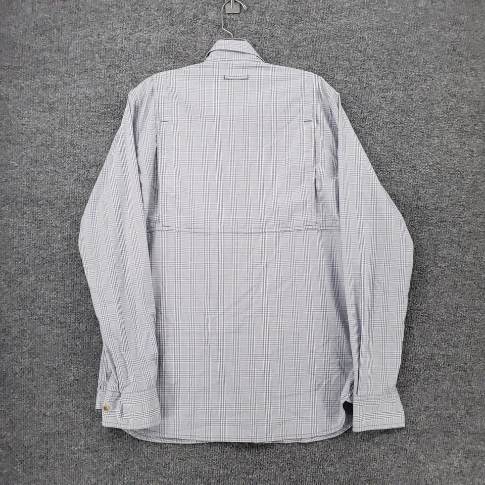 Duck Head Button Down Shirt Mens S Small Blue Plaid Stretch Long Sleeve Pockets - Image 2 of 4