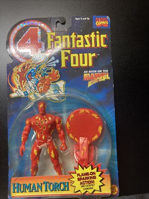 BRAND NEW Fantastic Four Human Torch Action Figure Catapult Launcher ToyBiz 1995