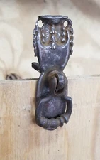 Antique Salvage  Small Ornate Screen Door Knob / Handle & Plate, all Steel