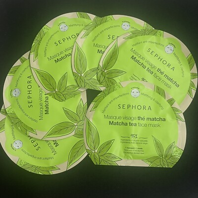 Sephora Facial Face Mask Magic -Set of 6 MATCHA, Mattifying & Clarifying Mask