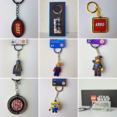 LEGO Keyring Schlüsselanhänger Logo VIP Star Wars Minions Marvel Auswahl NEU
