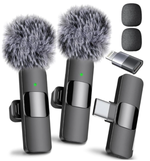 Mini Mic Pro Wireless Microphone for iPhone, iPad, Android, Lavalier Microphone