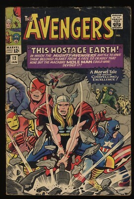 AVENGERS #12 ( 1965 ) AVENGERS BATTLE THE RED GHOST & MOLEMAN ( KIRBY COVER )