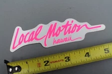 LOCAL MOTION Hawaii Clear Neon Pink White Sexy 80's LM2 Vintage Surfing STICKER