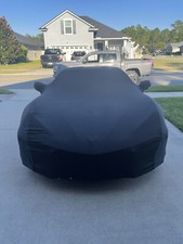 For Chevy Corvette C8 2020-2022 Indoor Car Cover Satin Stretch Dust-Proof Black