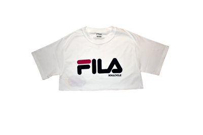 ■FILA■ Polyspan Summer Graphic T-ShirtFS2RSH2405XBRN 1100F Fila Womens Soul Cylce Whie Crop Top Shirt New XS, S, M, L