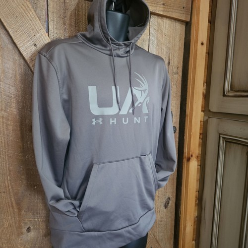 Under Armour Hunt Mens Medium Gray Hooded Sweatshirt EUC  - Picture 2 of 13