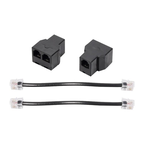 2 Stück RJ11-Telefonkabel-Splitter, 15 cm Kabel, 6P4C, 2 Anschlüsse, Telefo5379