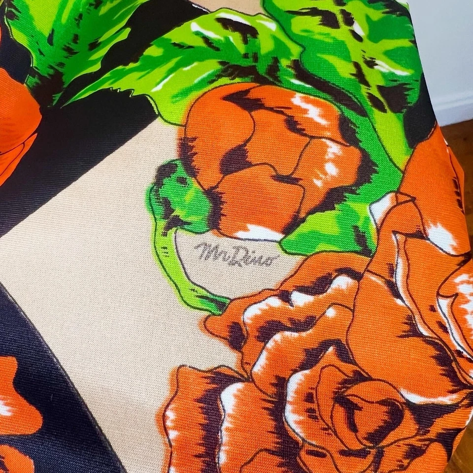 Maxi Falda Mr. Dino FIRMADA 60’s 60’s 70’s Vintage Estampado Diamante Rosa 27w S M Foto 2 de 4