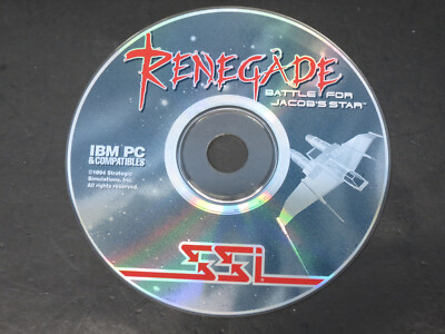 Renegade: Battle for Jacob's Star 1994 PC Game disc only