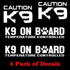 Caution K9 on Board Temperature Controlled Vinyl Decal Car Truck Van RV Camper