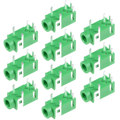 Lot De 10 Connecteurs Jack 3.5mm 3 Broches Pour PCB - Prise écouteur Stéréo Noir Uxcell